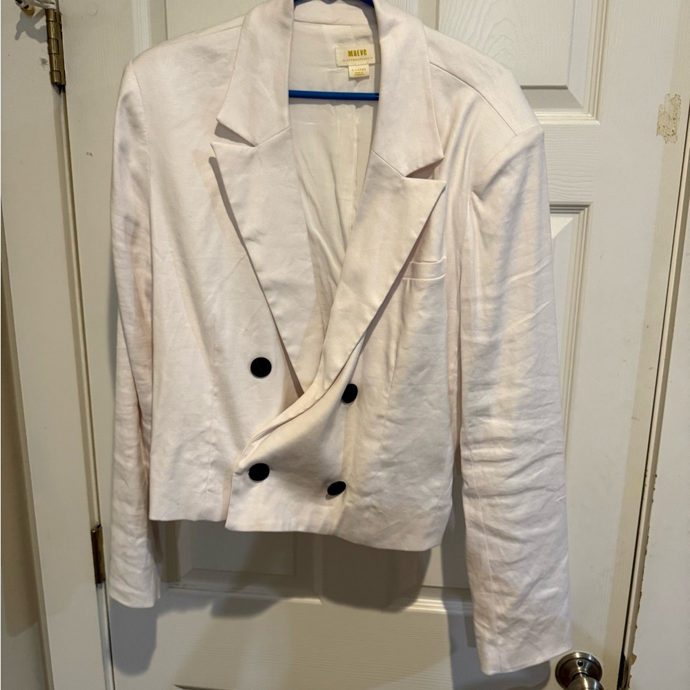 Anthropologie Cream Tailored Blazer